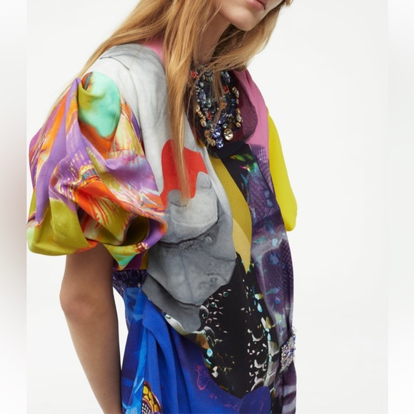 ZARA LIMITED EDITION JEWEL PRINT EMBROIDERED DRESS - Picture 4 of 9